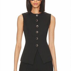 SNDYS Black Sleeveless Button-Up Top